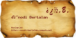 Ónodi Bertalan névjegykártya