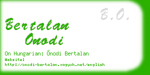 bertalan onodi business card